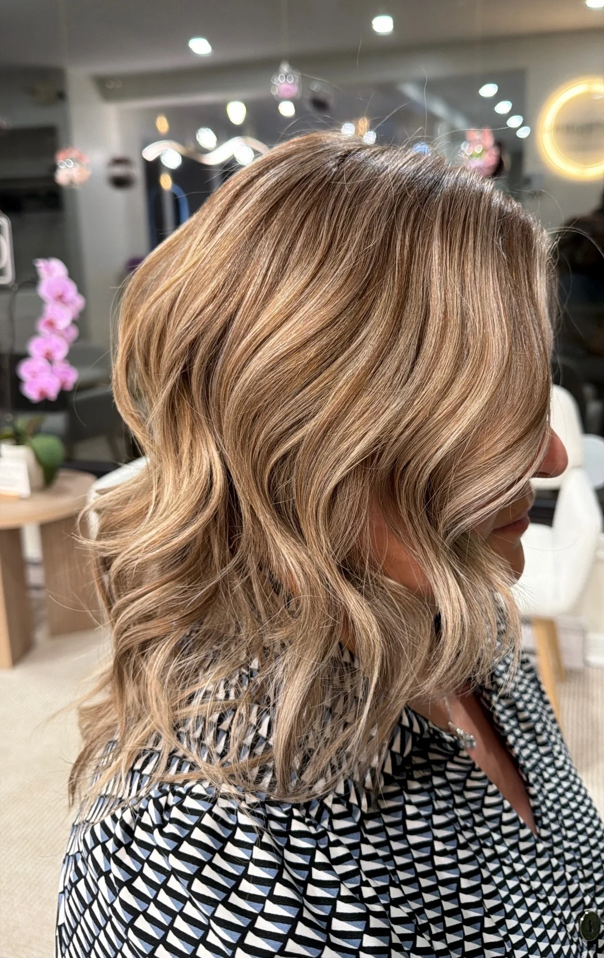 Balayage blond réalisé à L'Atelier Nuance